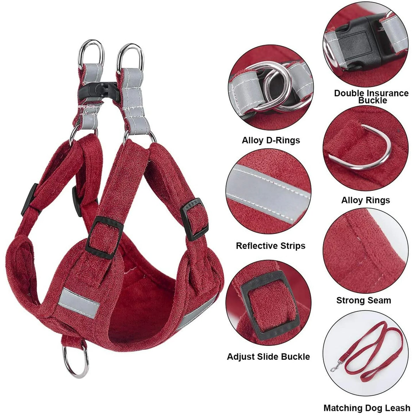 Suede Harness and Leash