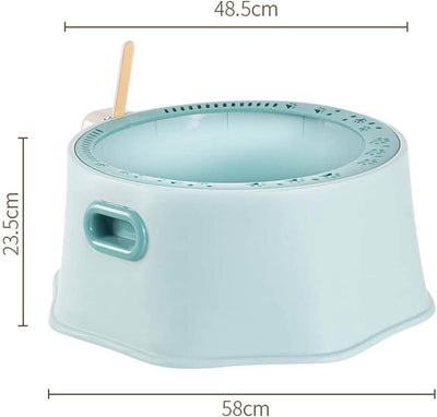 NUNBELL - Fancy Round Open Cat Litter Box With Scoop