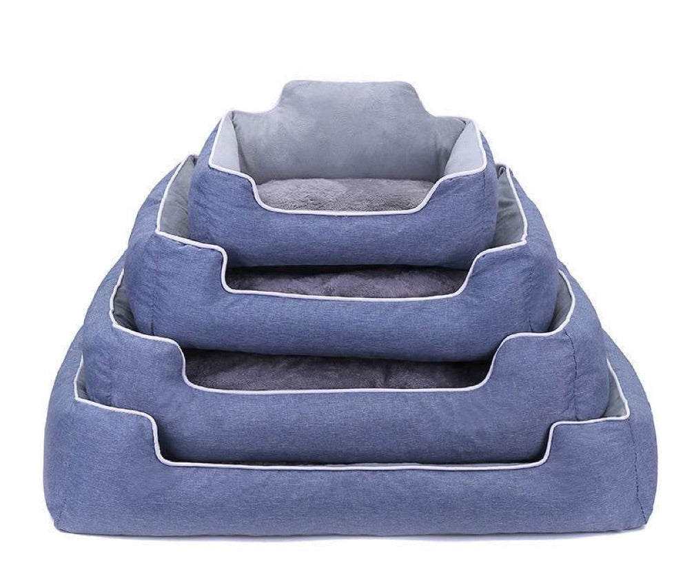 Denim Fur Pet Bed