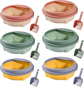 NUNBELL - Bow Round Open Cat Litter Box With Scoop