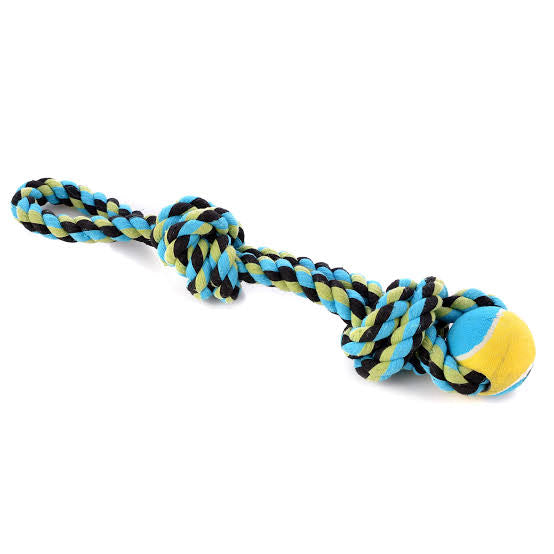 2 Knots Cotton Rope Single Tennis Ball Toy