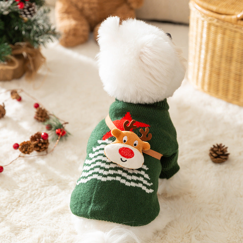 Christmas Green reindeer Sweater with crossbody bag