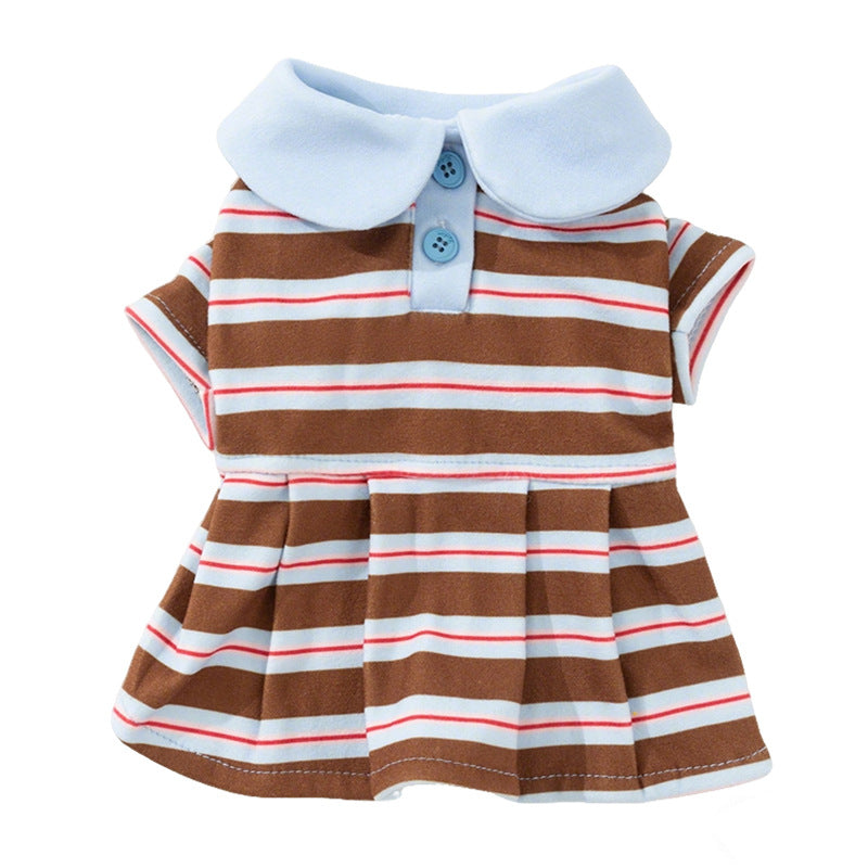 Striped Polo Collar Dress