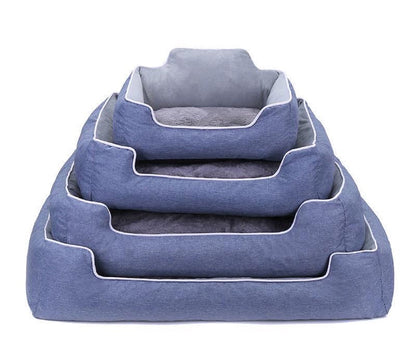 Denim Fur Pet Bed