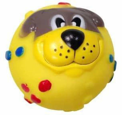 Dog Face Squeaky Ball Toy