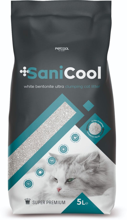 SANI COOL - White Bentonite Ultra Clumping Cat Litter