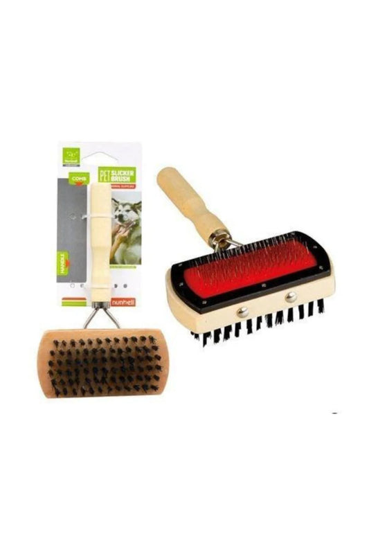 NUNBELL -  Wooden Double Sided Slicker Brush