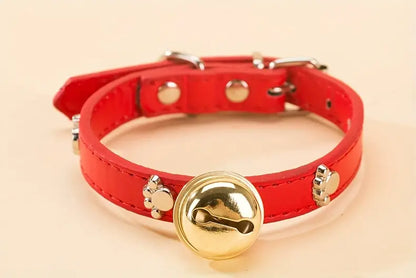 Paw Print Bone Alloy Bell Collar