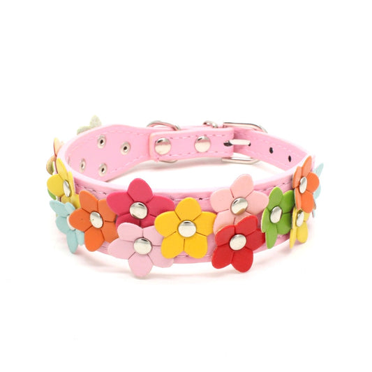 Row Flower Pet Collar