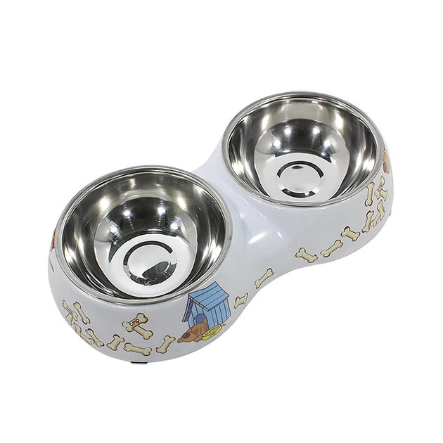 NUNBELL - Double character ceramic bowl with stainless
