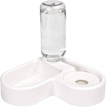 Love Shaped Wall Corner Pet Feeder With Water Bottle