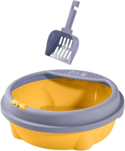 NUNBELL - Bow Round Open Cat Litter Box With Scoop