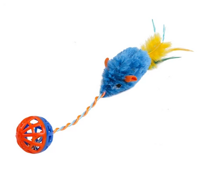 Plush Feather Mouse with Bell