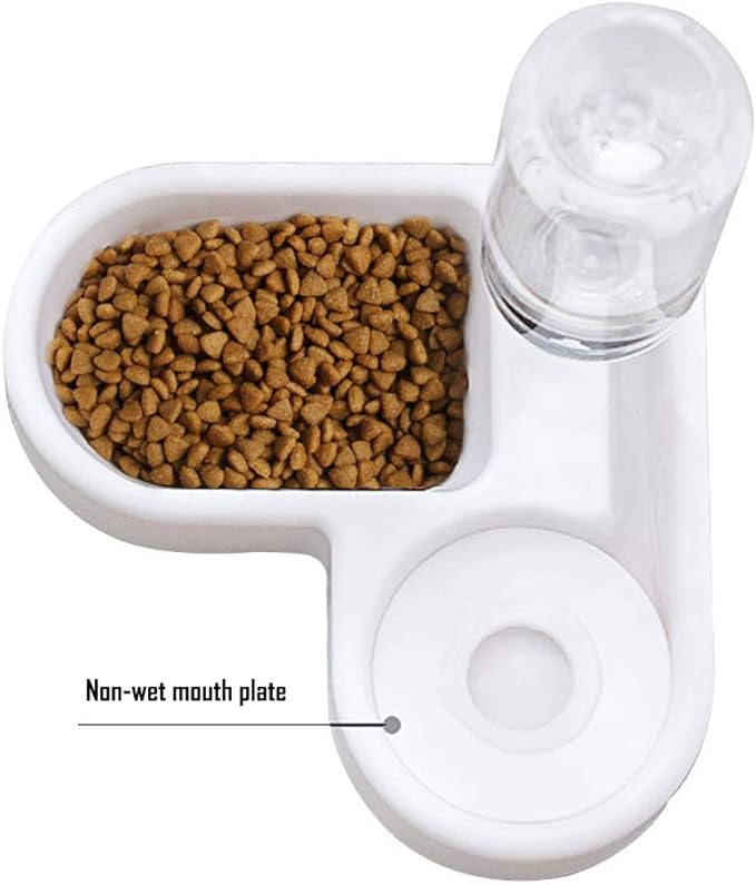 Love Shaped Wall Corner Pet Feeder With Water Bottle