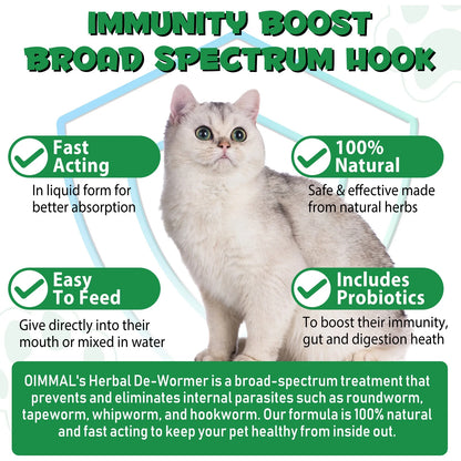 OIMMAL - Herbal Dewormer With Probiotics For Cats