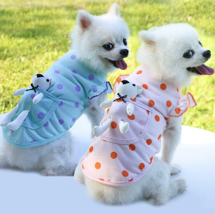 Cute Pocket White Bear Polka Dot Clothes