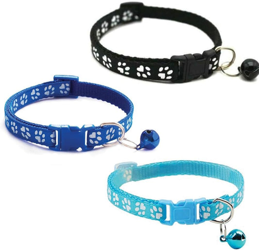 NUNBELL - Paw Print Cat Collar with Bell