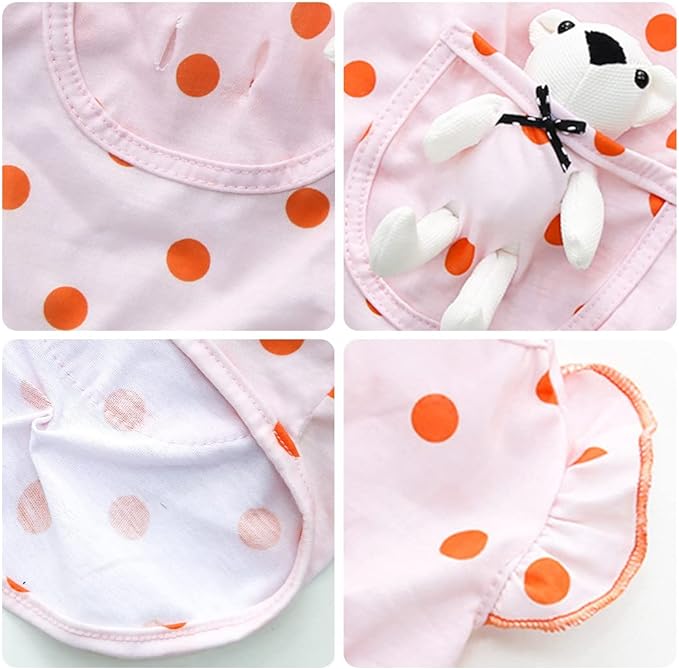 Cute Pocket White Bear Polka Dot Clothes