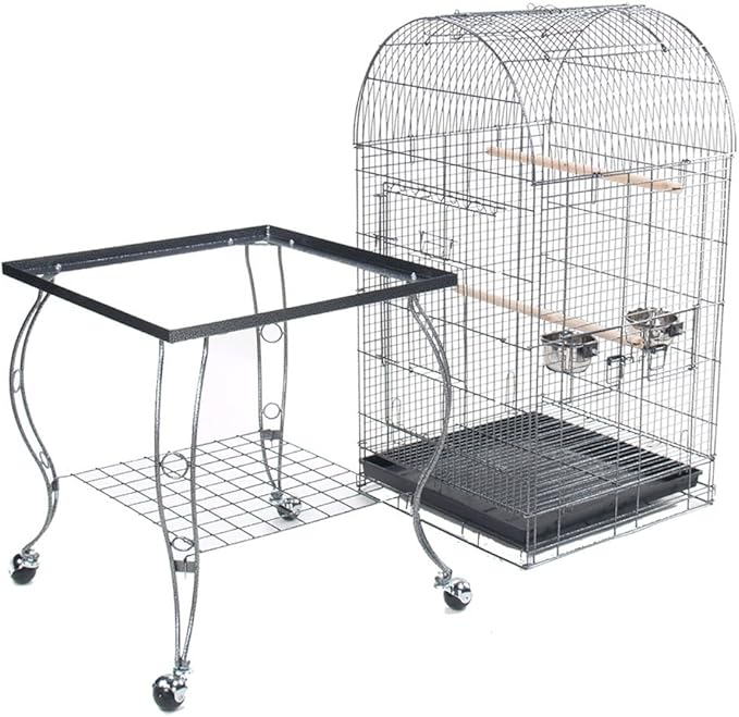 Open Top Parrot Cage With Stands Wheels