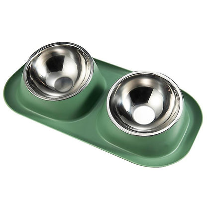 Elevated Slanted Stainless Steel Double Bowls