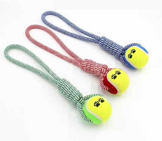 Cotton Fling Single Tennis Ball Toy