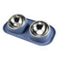 Elevated Slanted Stainless Steel Double Bowls
