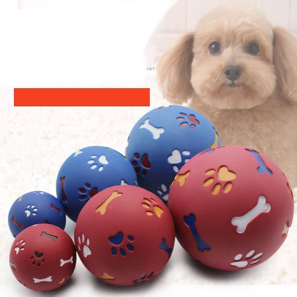 Solid Bone and Paw Print Treat Dispenser Ball