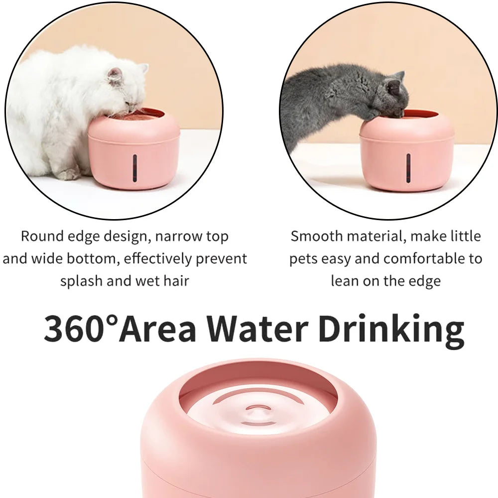 Ultra-Quiet Filtered Pet Water Fountain Bowl