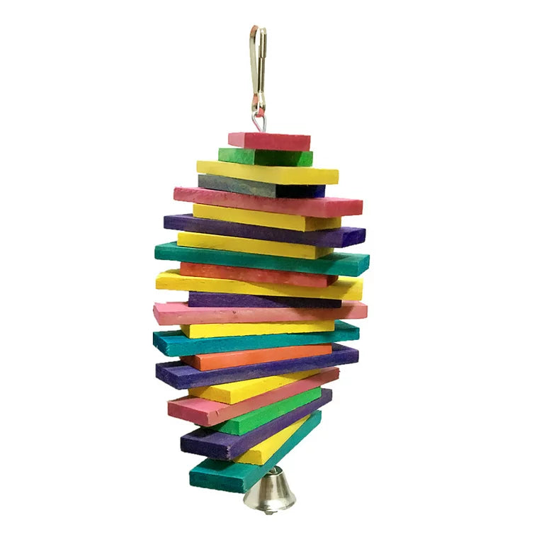 Tropical Rainbow Wooden Parrot Toy