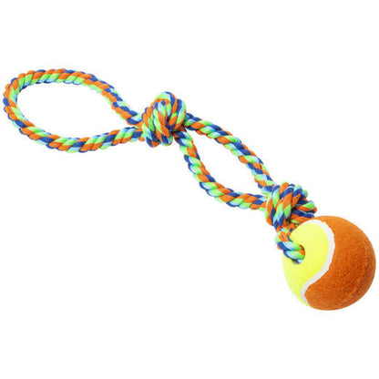 2 Knots Cotton Rope Single Tennis Ball Toy