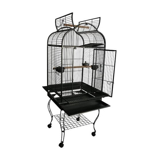 Open Top Parrot Cage With Stands Wheels