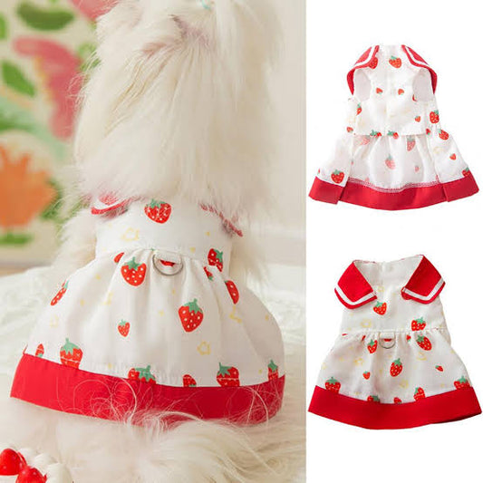 Sweet Strawberry Collar Dress