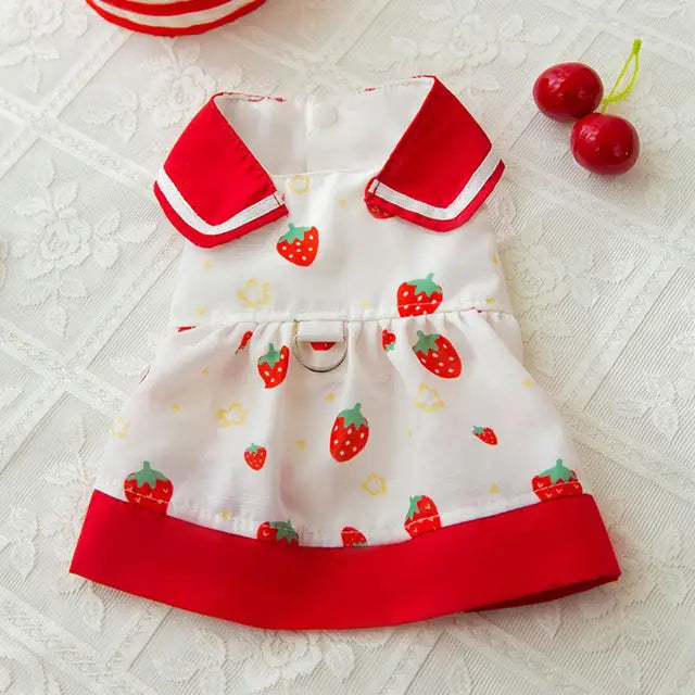 Sweet Strawberry Collar Dress