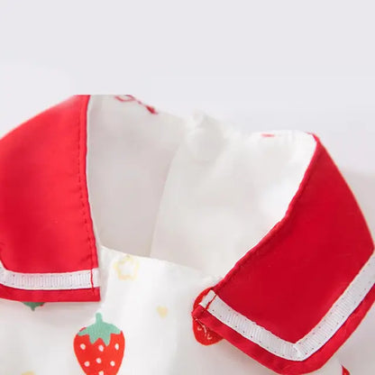 Sweet Strawberry Collar Dress