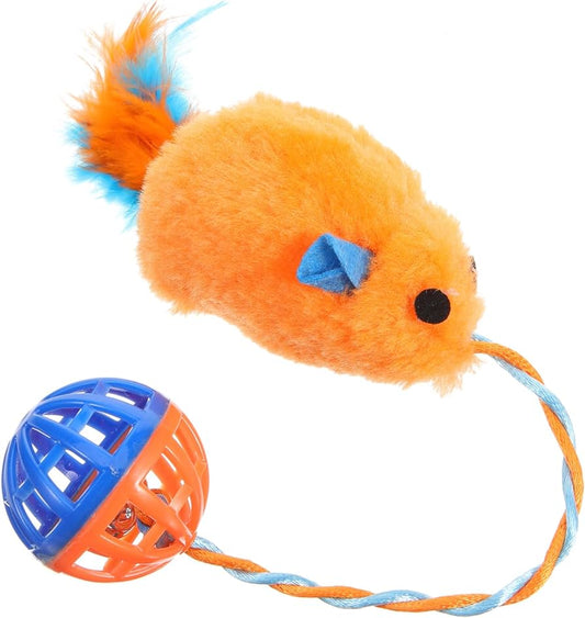 Plush Feather Mouse with Bell