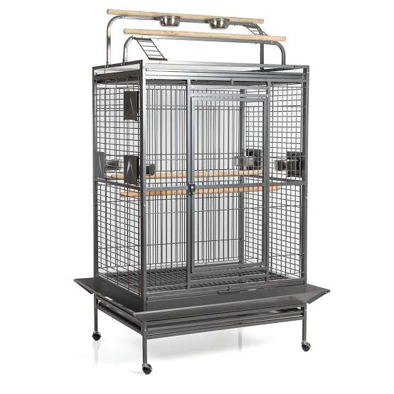 Double Play Top Large Bird Cage With Wheels