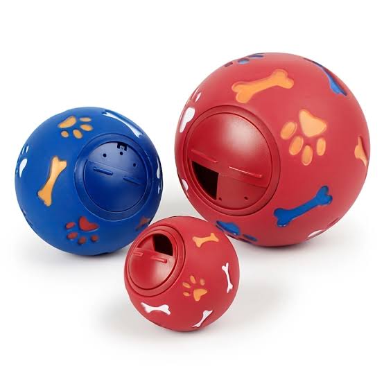 Solid Bone and Paw Print Treat Dispenser Ball