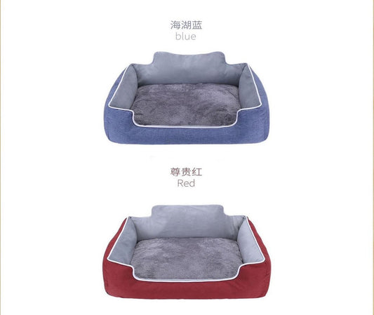 Denim Fur Pet Bed