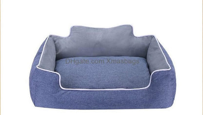 Denim Fur Pet Bed