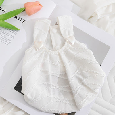 WHITE SUSPENDER DRESS
