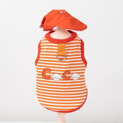 STRIPE VEST WITH CAP