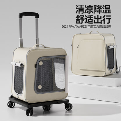 Pet Rolling Trolley Bag -  Backpack + Ice Box