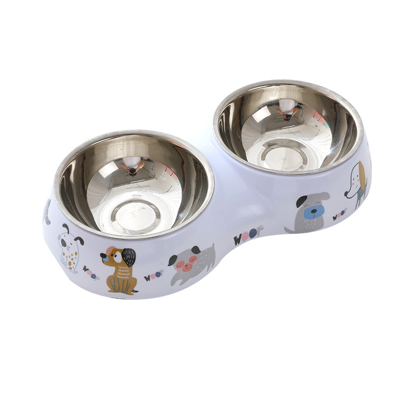 Animal Print Double Pet Bowl