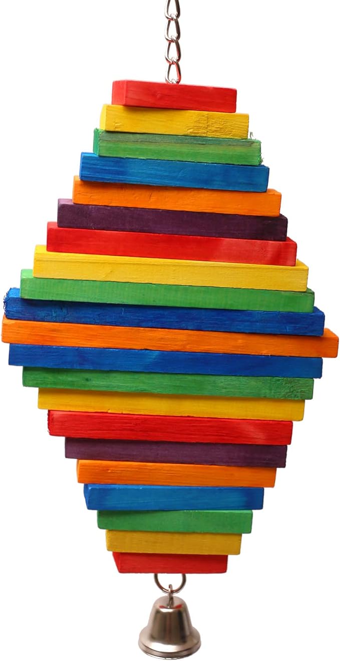 Tropical Rainbow Wooden Parrot Toy