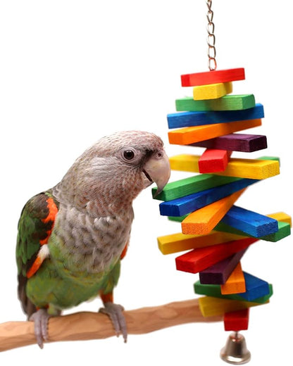 Tropical Rainbow Wooden Parrot Toy