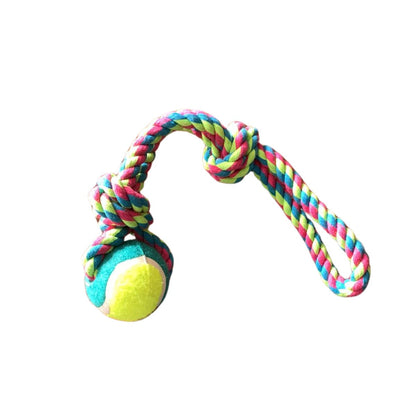 2 Knots Cotton Rope Single Tennis Ball Toy