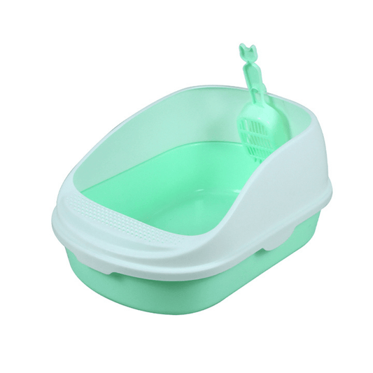 Semi Closed Open Cat Litter Box With Scoop