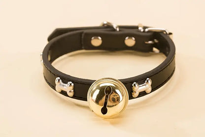 Paw Print Bone Alloy Bell Collar