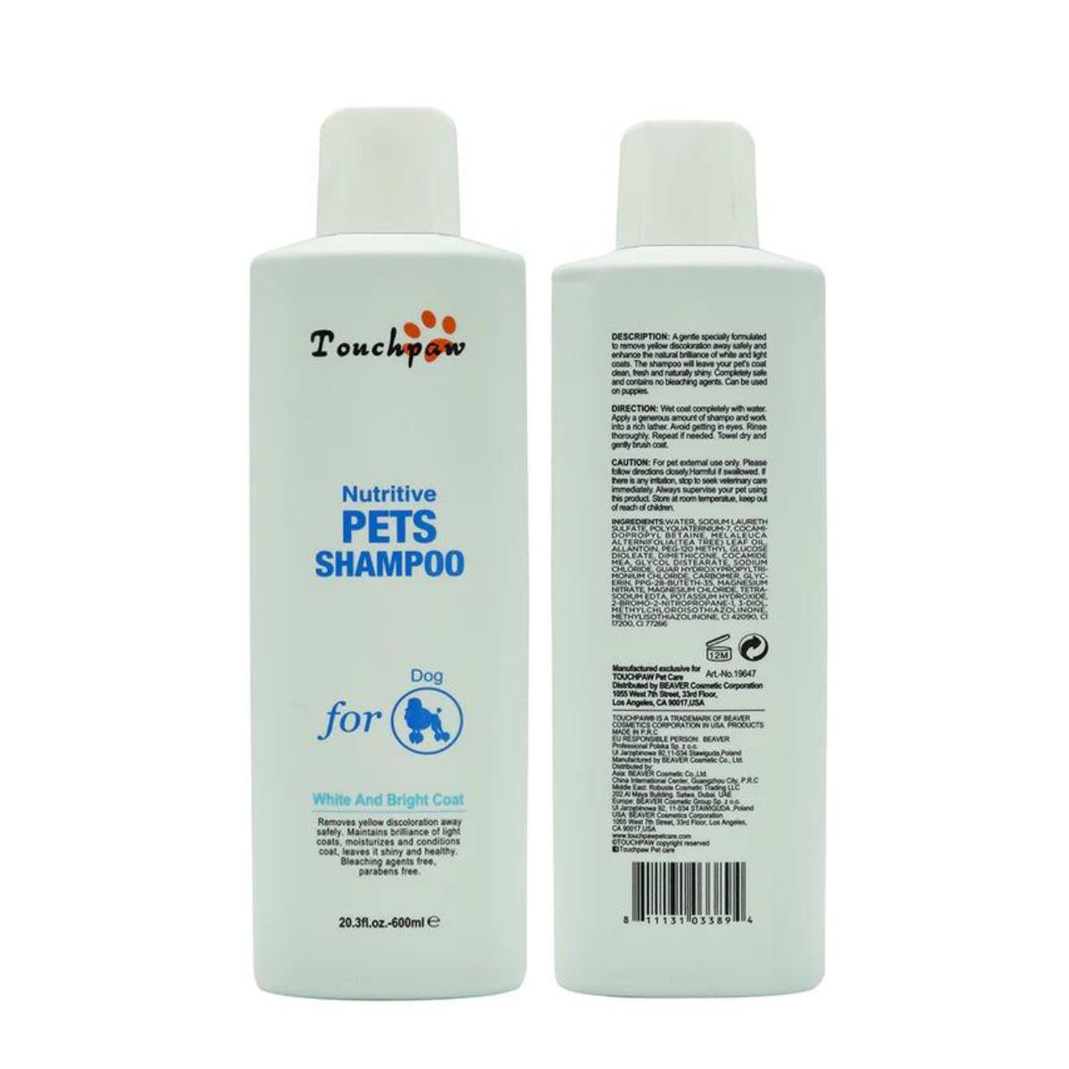 TOUCHPAW - White and Bright Coat Shampoo