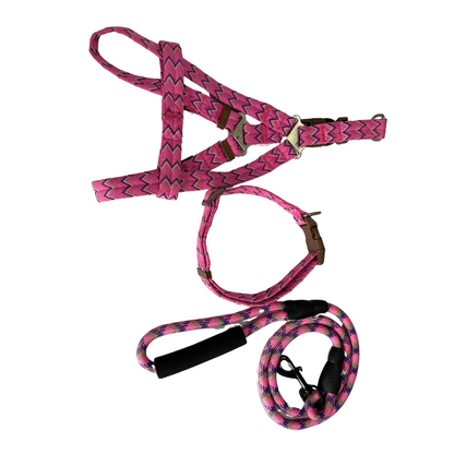 3 PCs. Adjustable Harness and Leash Set